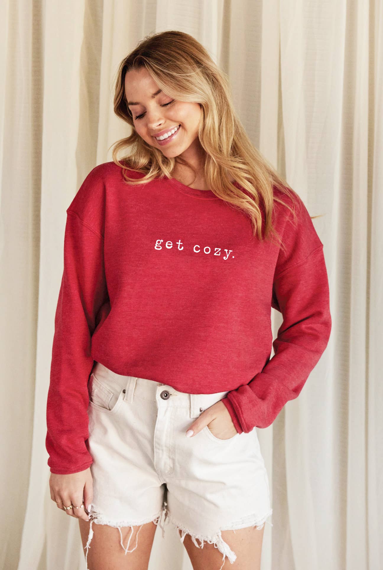 GET COZY Graphic Sweatshirt: MAROON / XL