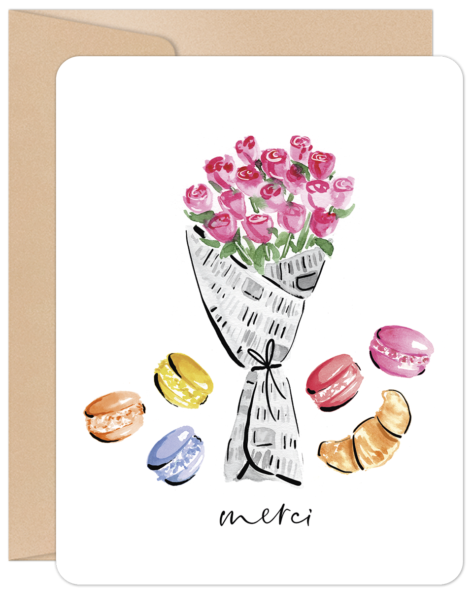 Merci Bouquet Thank You Card