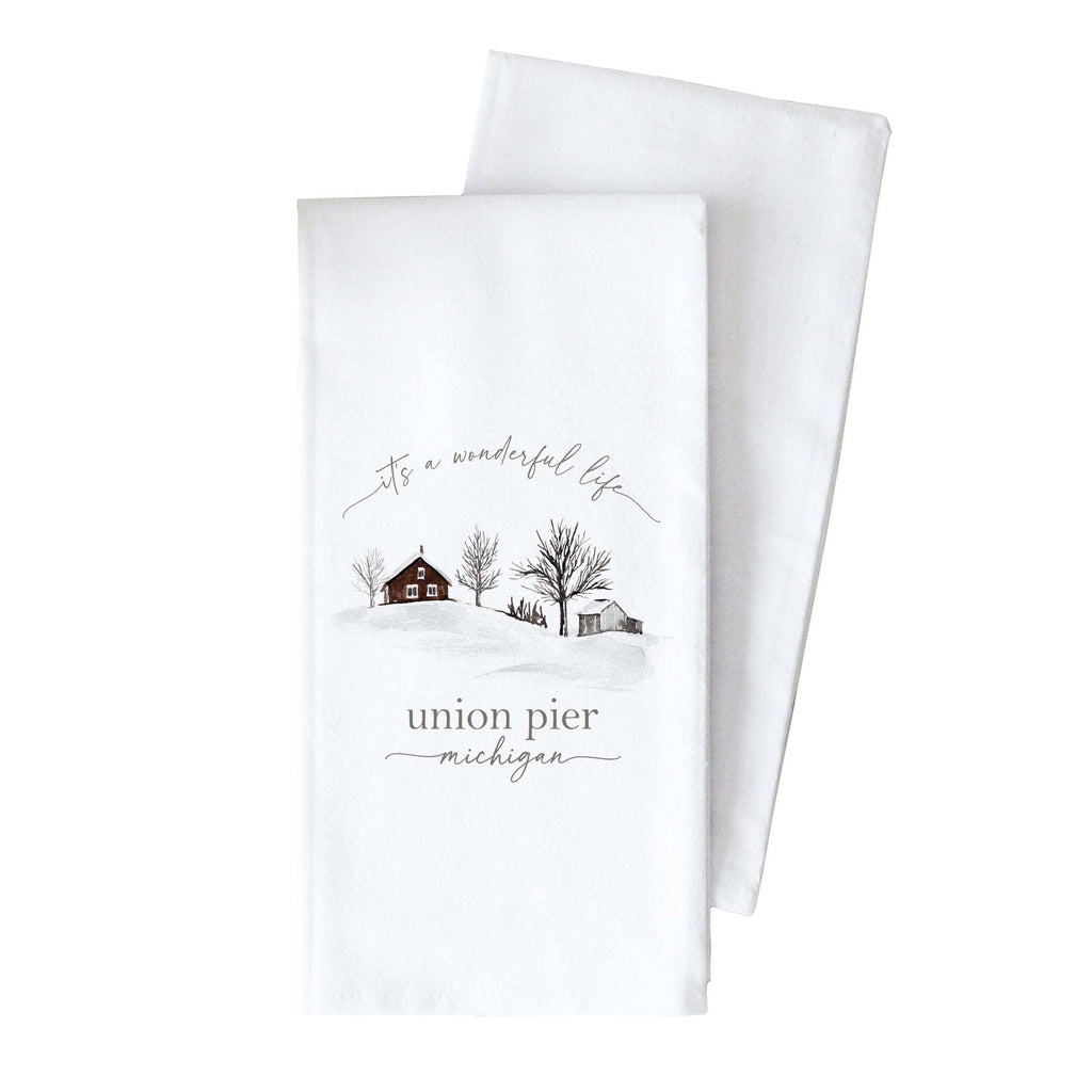 Custom It’s a wonderful life Tea Towel: Natural