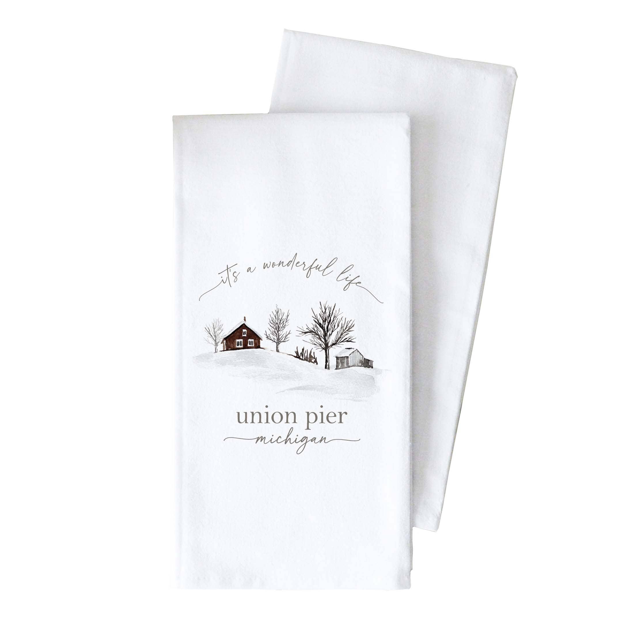 Custom It’s a wonderful life Tea Towel: Natural