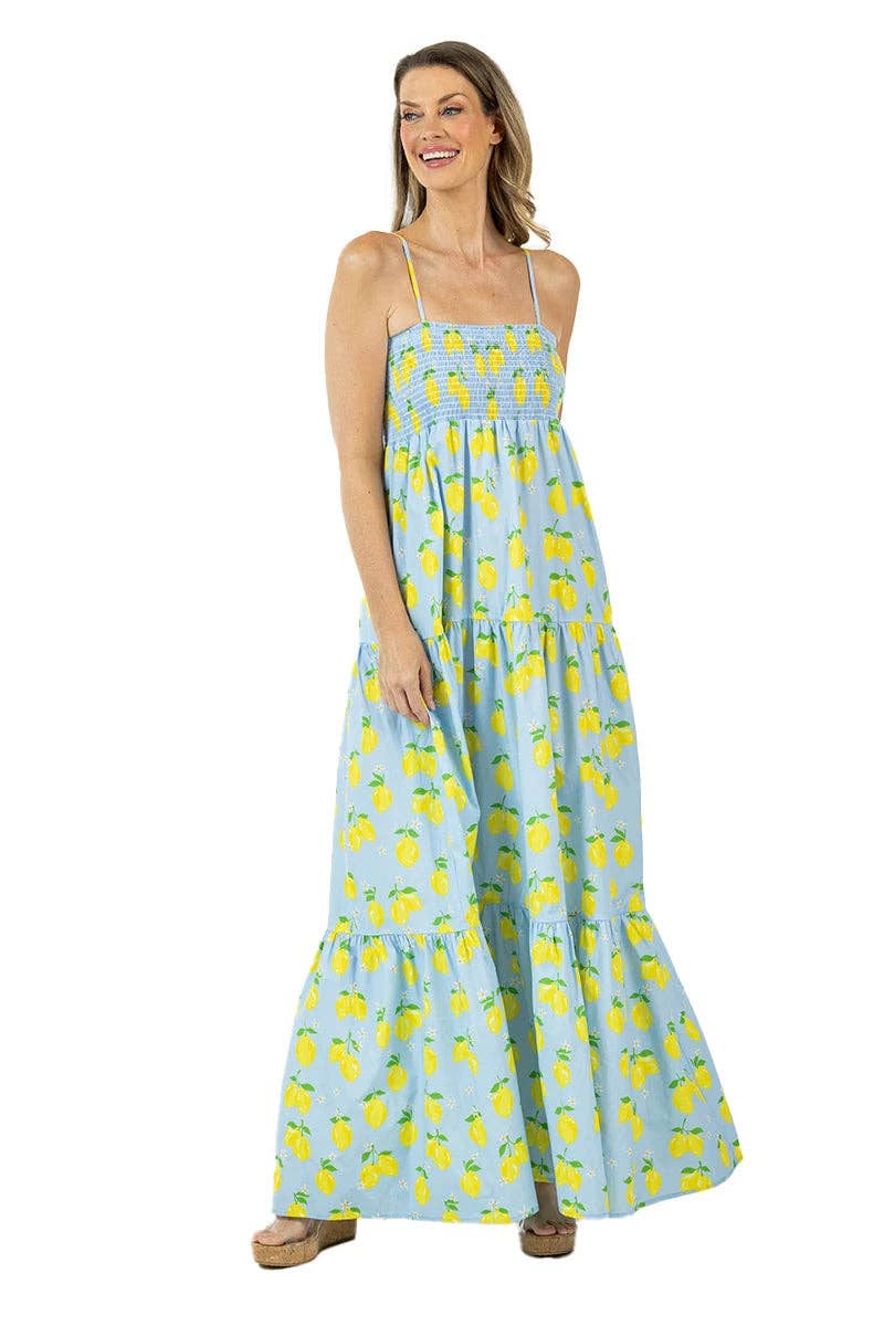Zesty Lemons Summer Maxi Dress