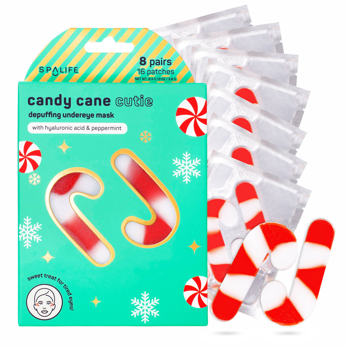Christmas Holiday Candy Cane Cutie Undereye Patches | 8 Pk