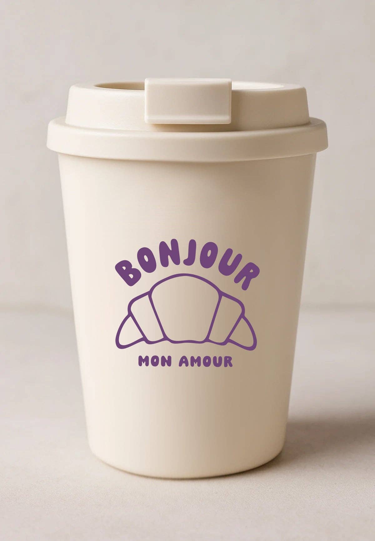Bonjour Mon Amour Coffee Cup - Lilac