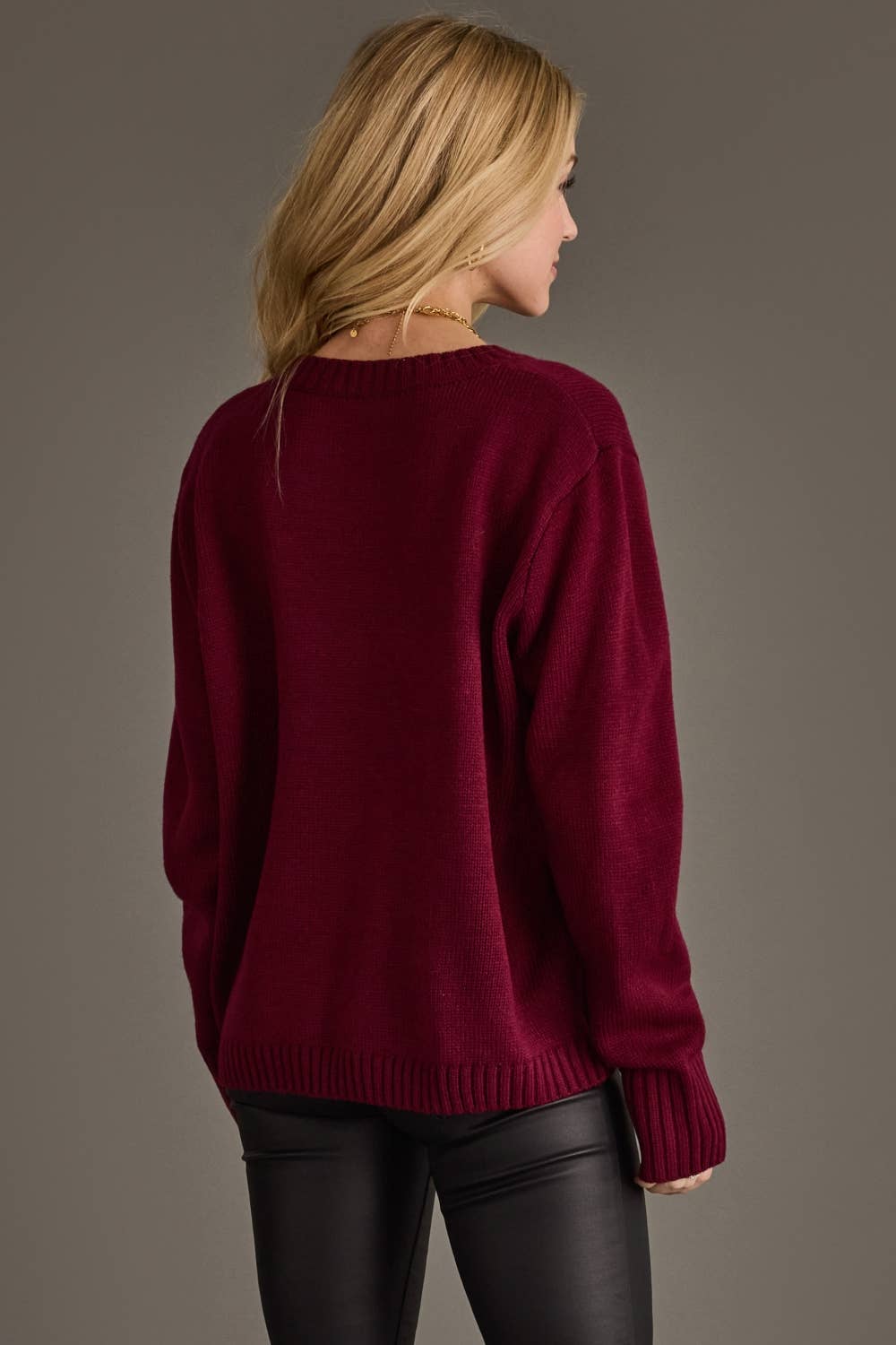 Burgundy Merrier with a Martini Sweater