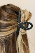 Heart Design Hair Claw Clip Hair Accessory: Black