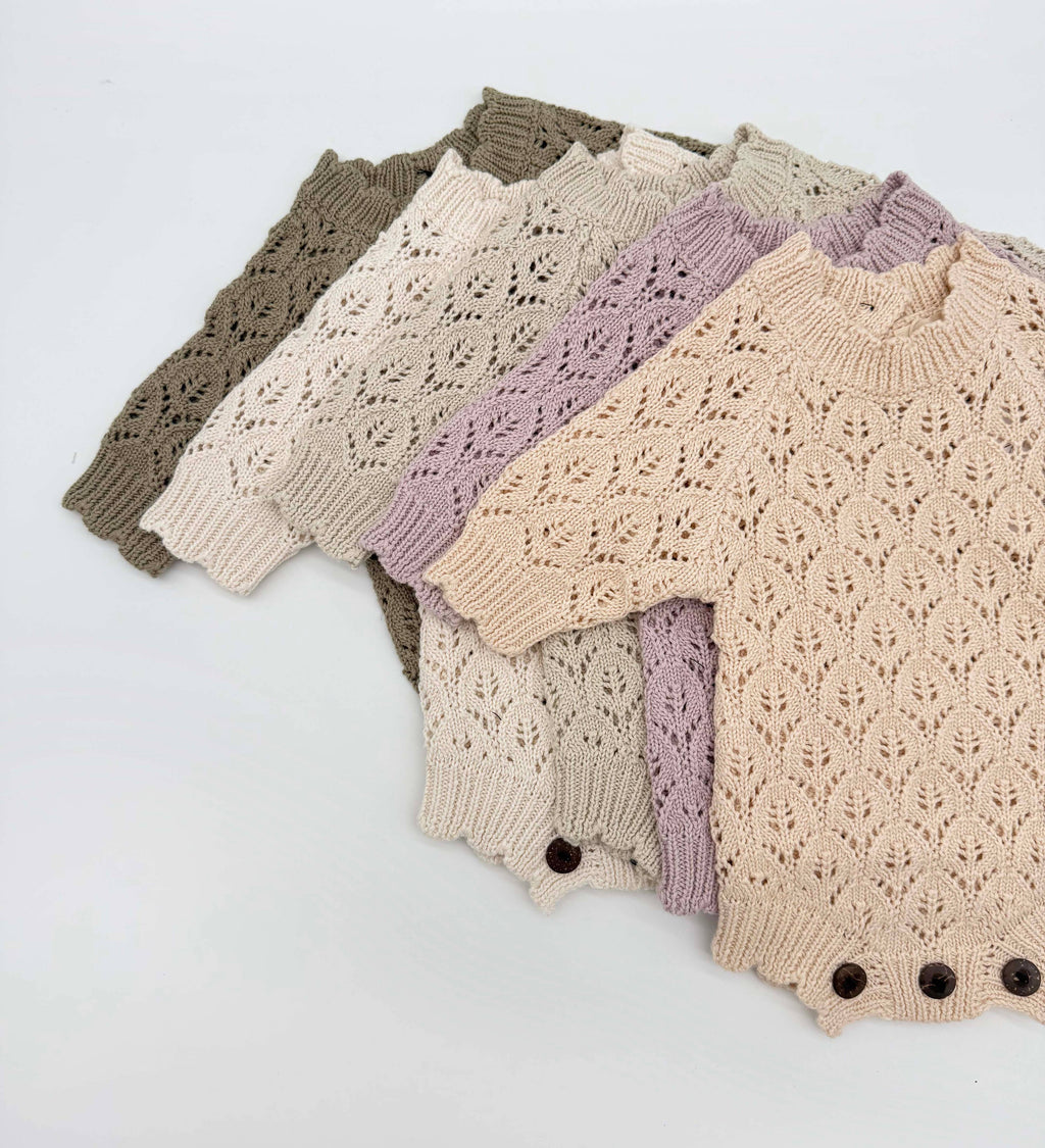 Willow Lacy Romper: Romper + Booties + Bonnet / PREEMIE