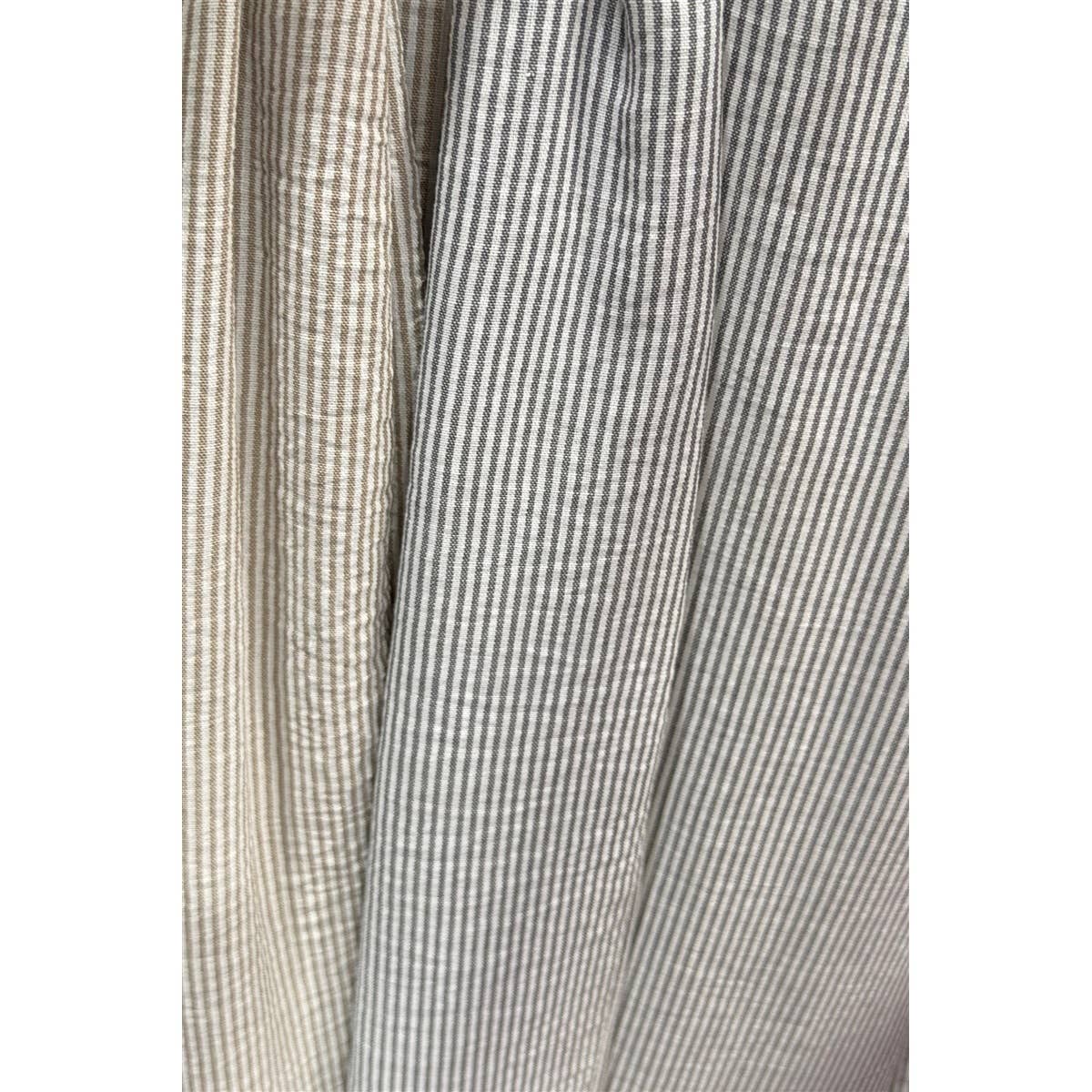 PLUS SIZE STRIPE DRAWSTRING WIDE LEG PANTS: Grey / 3X