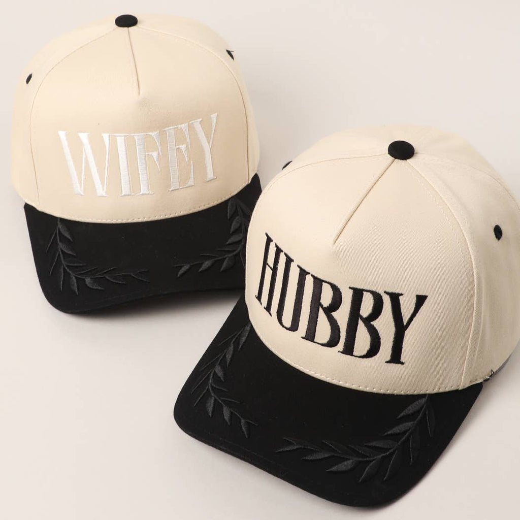 WIFEY Two-Tone Canvas Trucker Hat with Bay Leaf : BLK / One Size
