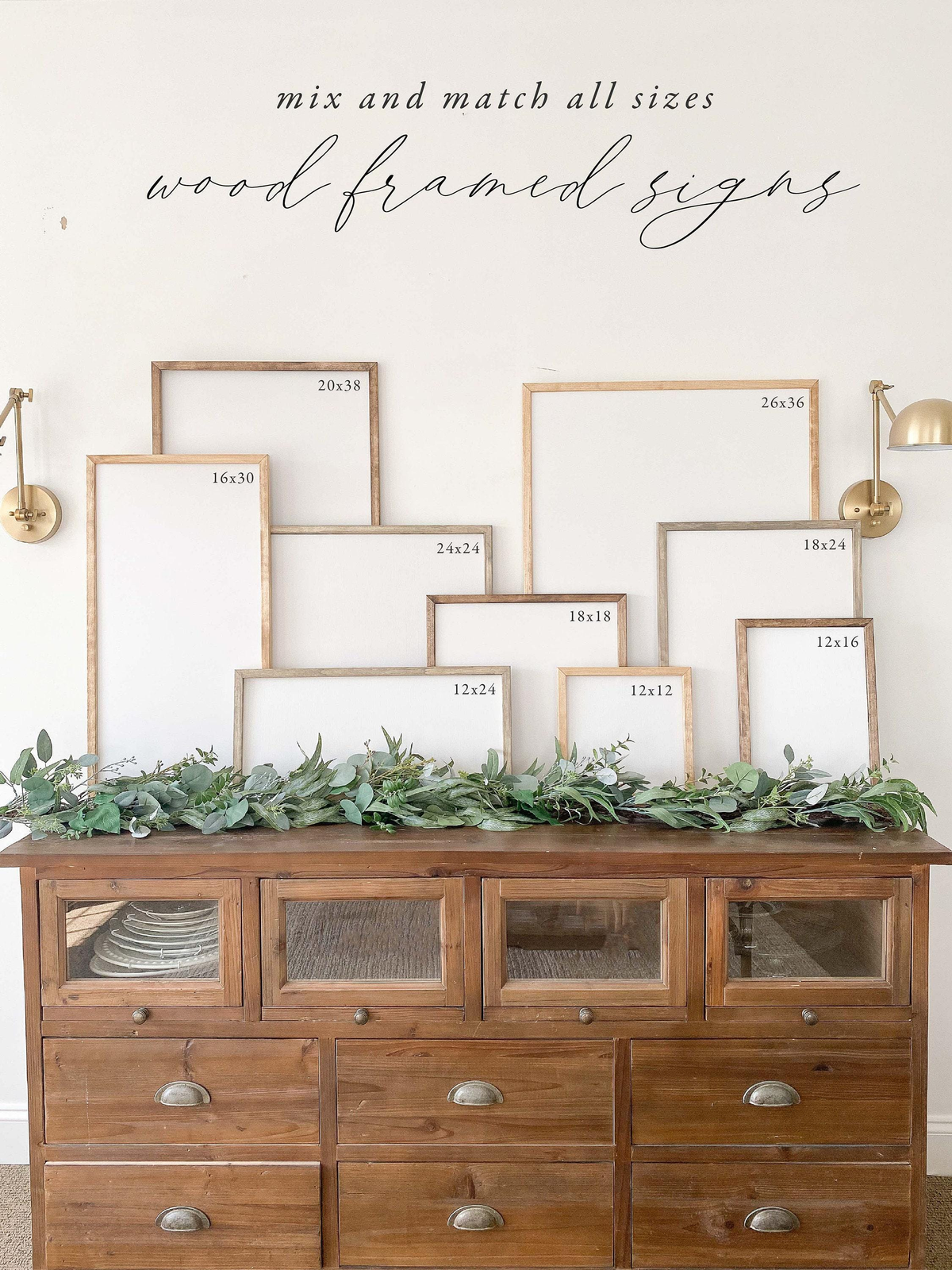 Wooden Frames - Painted Florals | Cottagecore Home Gift: 12x24 / White