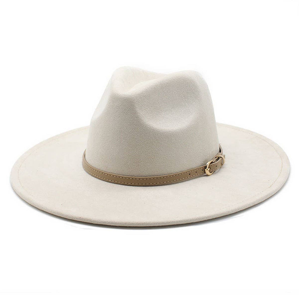 SUEDE HAT FLAT BRIM HAT FLAT BRIM GENTLEMAN HAT