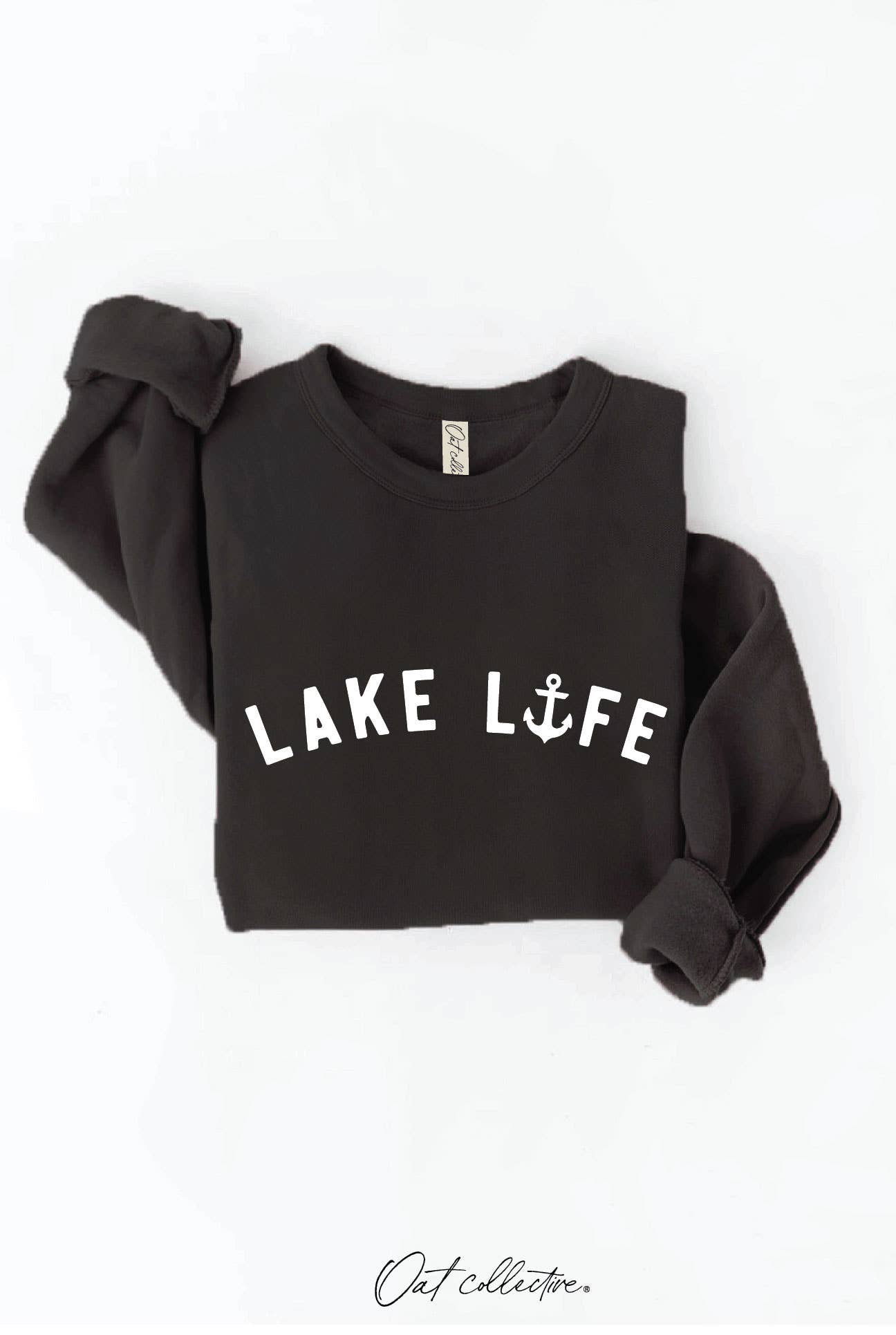 LAKE LIFE Graphic Sweatshirt: DARK H.SAGE / S