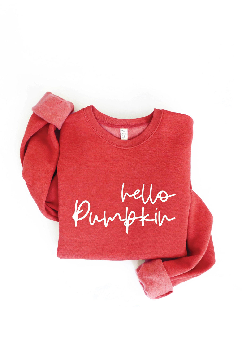HELLO PUMPKIN Graphic Sweatshirt: TAN / S