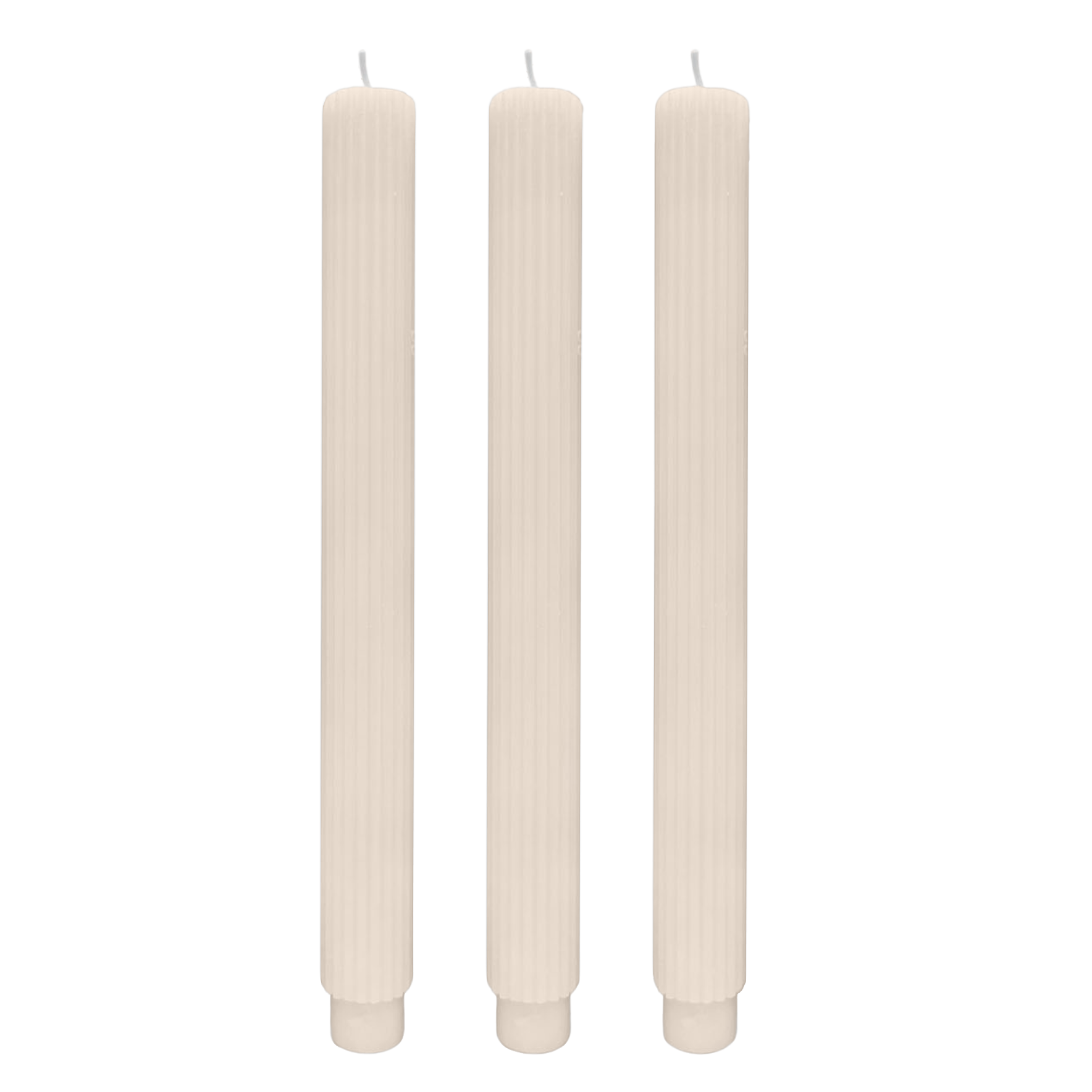 Fluted Taper Candles, Set of 3 - Home Decor & Gifts