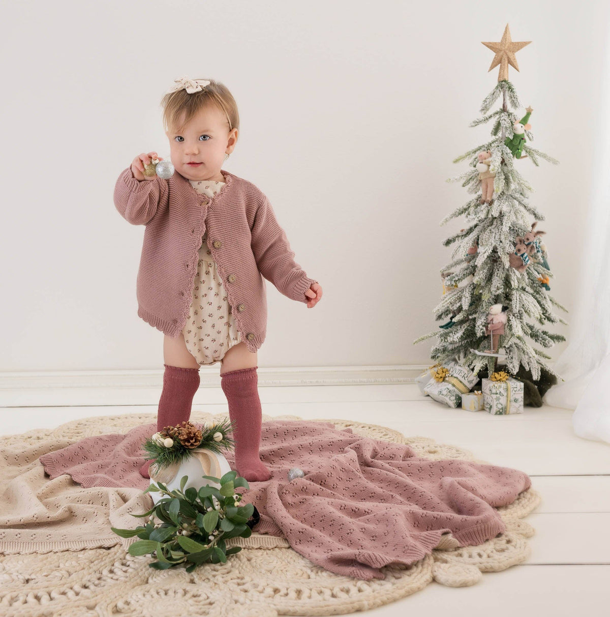 Baby Sophia Sweater: Sage / 3-6 months