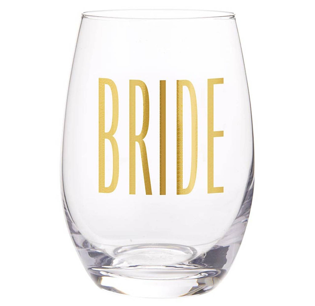Gold Foil Stemless Wine Glass - Bride: Material