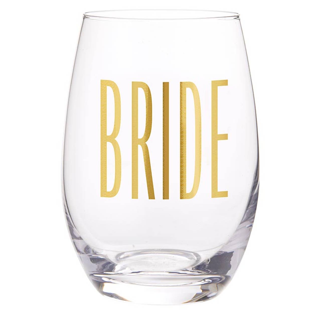 Gold Foil Stemless Wine Glass - Bride: Material