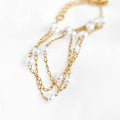Dainty Gold Pearl Station Necklace
