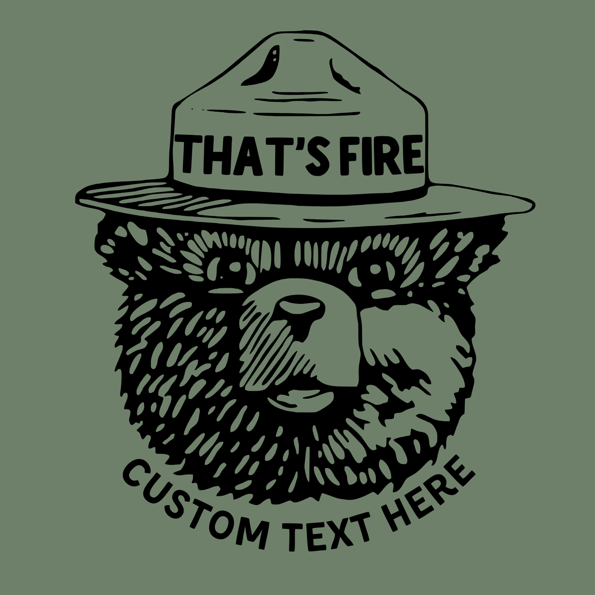 Bear “That’s Fire” Graphic Tee | Long Sleeve 207: Solid White / S / Long Sleeve