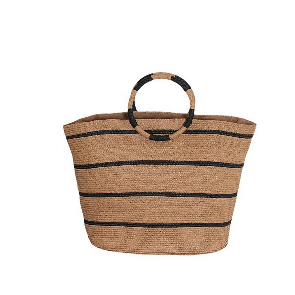 NEW STRIPED TOTE STRAW BAG WOVEN BAG