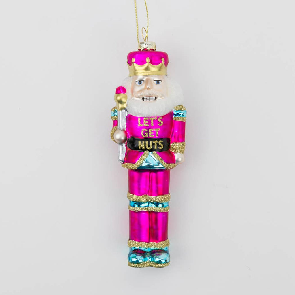 Let's Get Nuts - Nutcracker Glass Ornament, Holiday Gift
