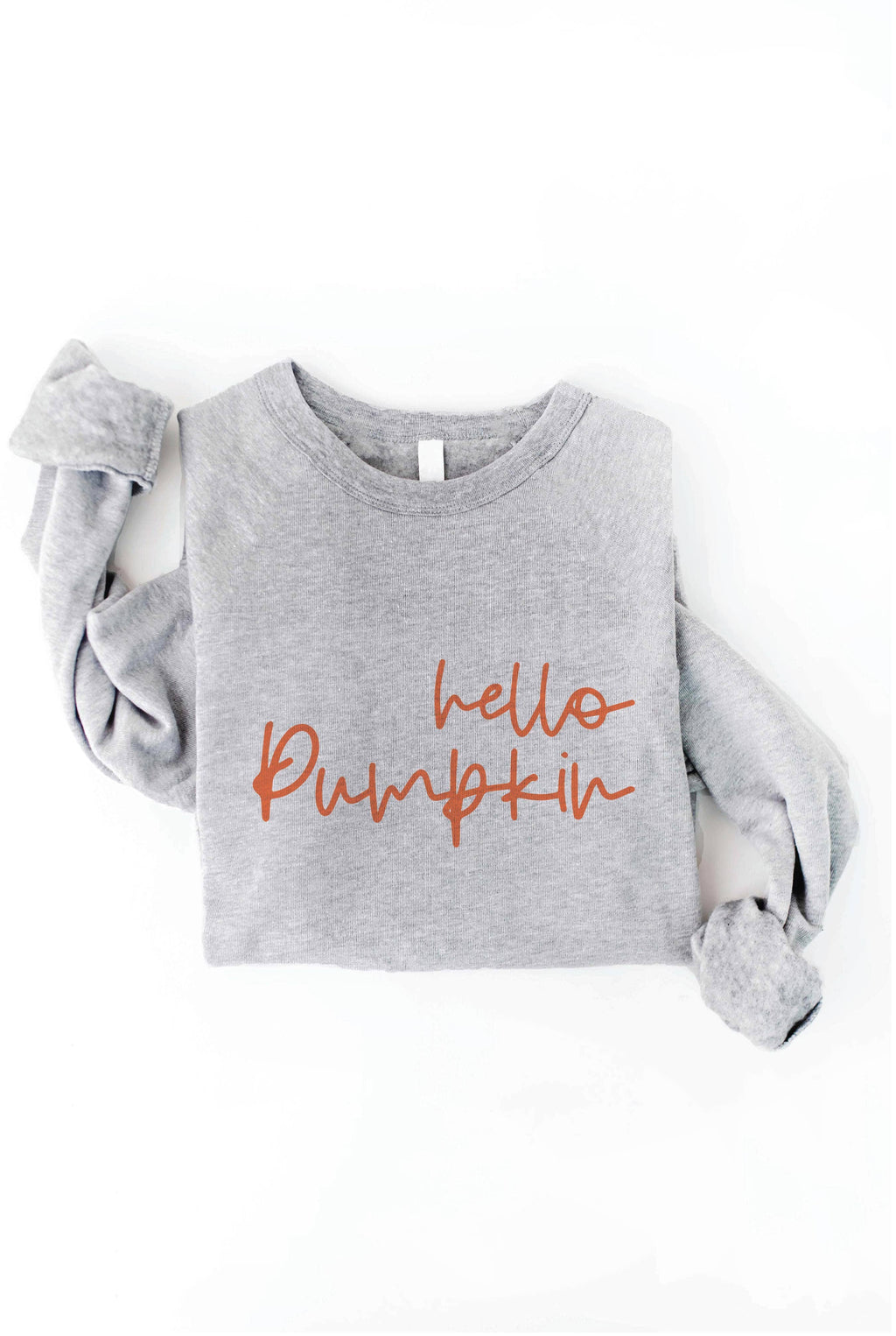 HELLO PUMPKIN Graphic Sweatshirt: TAN / S