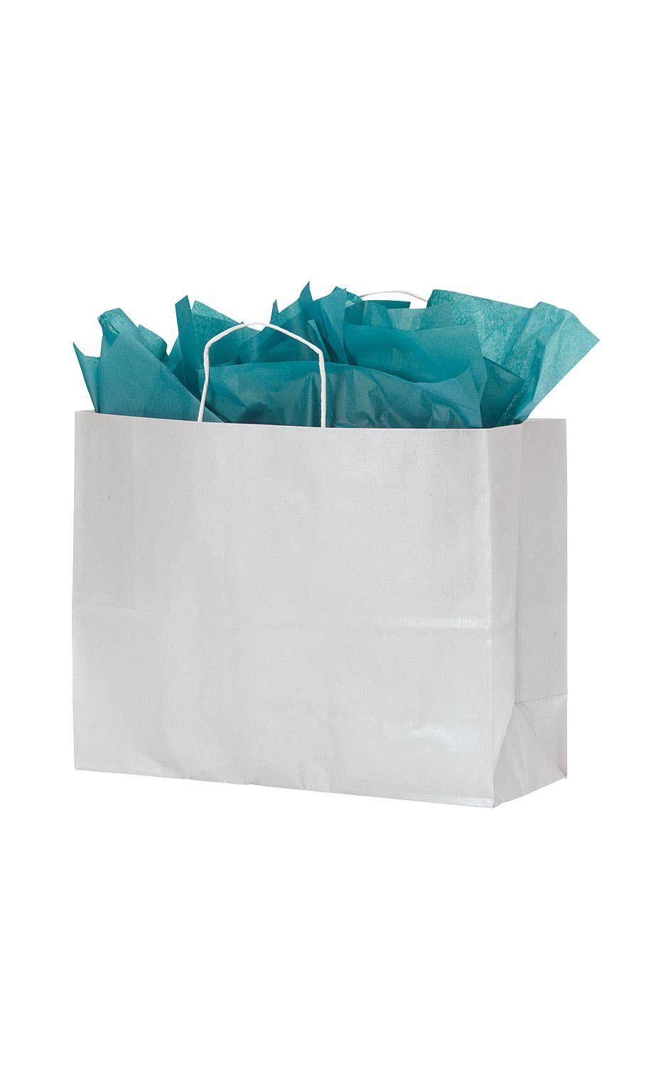 Kraft Paper Shopping Bags: White / Case of 100 / Large