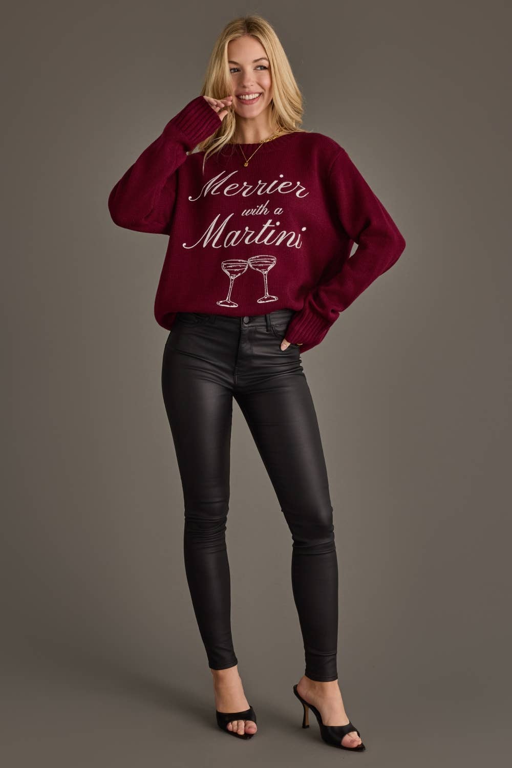 Burgundy Merrier with a Martini Sweater