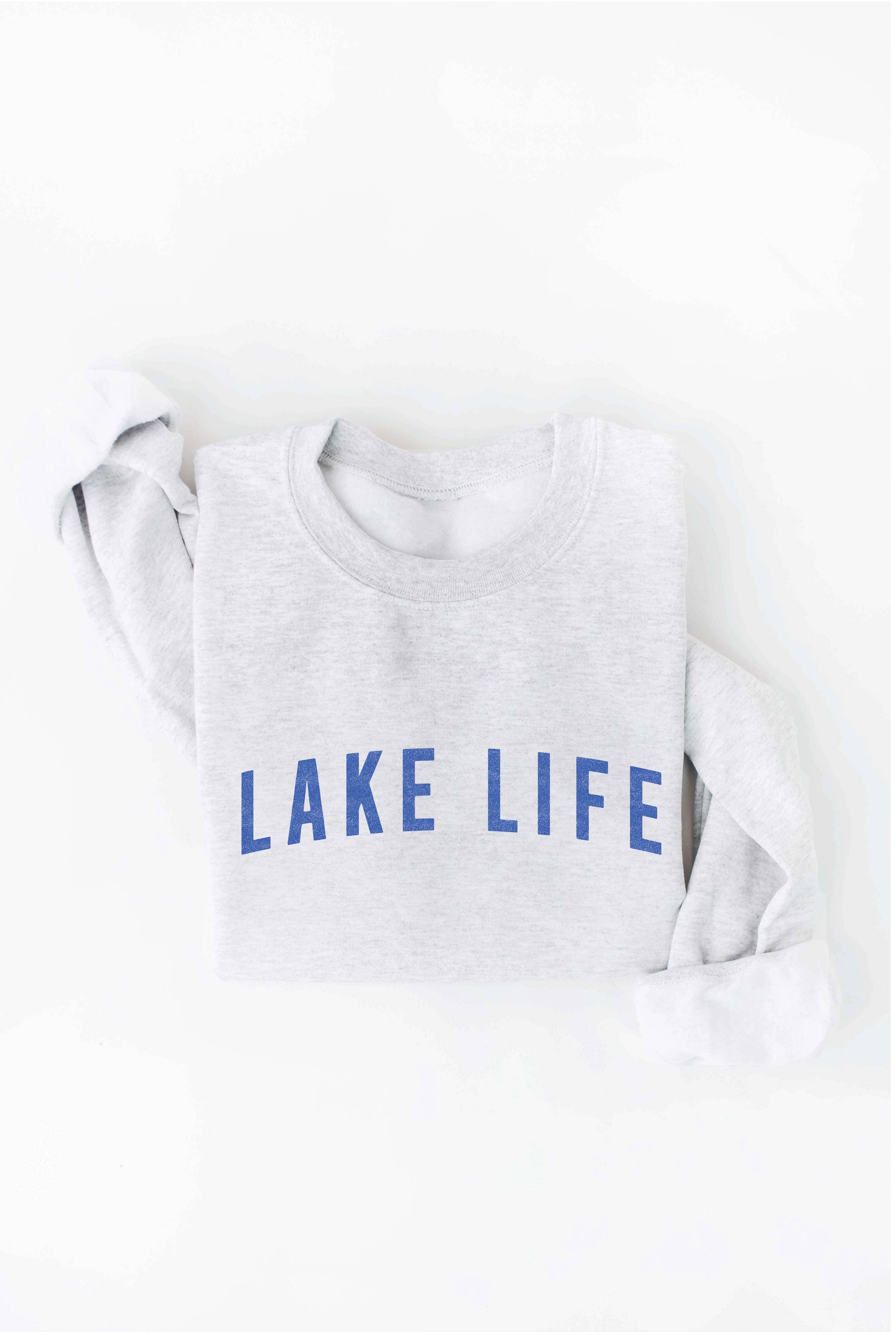 LAKE LIFE Graphic Sweatshirt: TAN / M