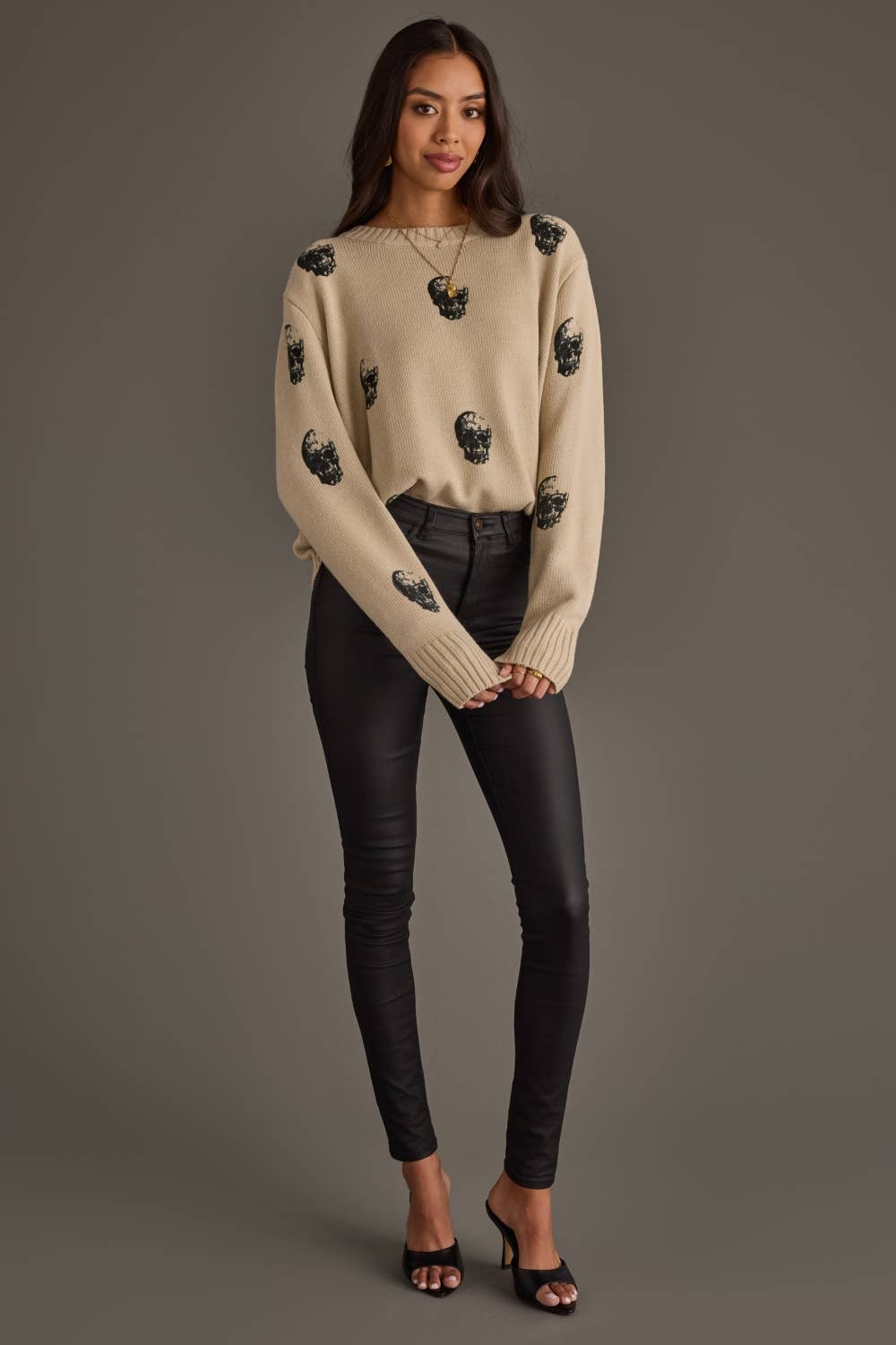 Tan Skull Sweater