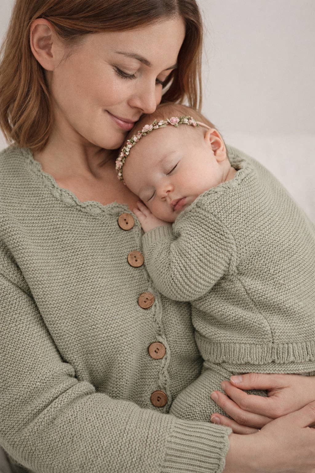 Baby Sophia Sweater: Sage / 0-3 months