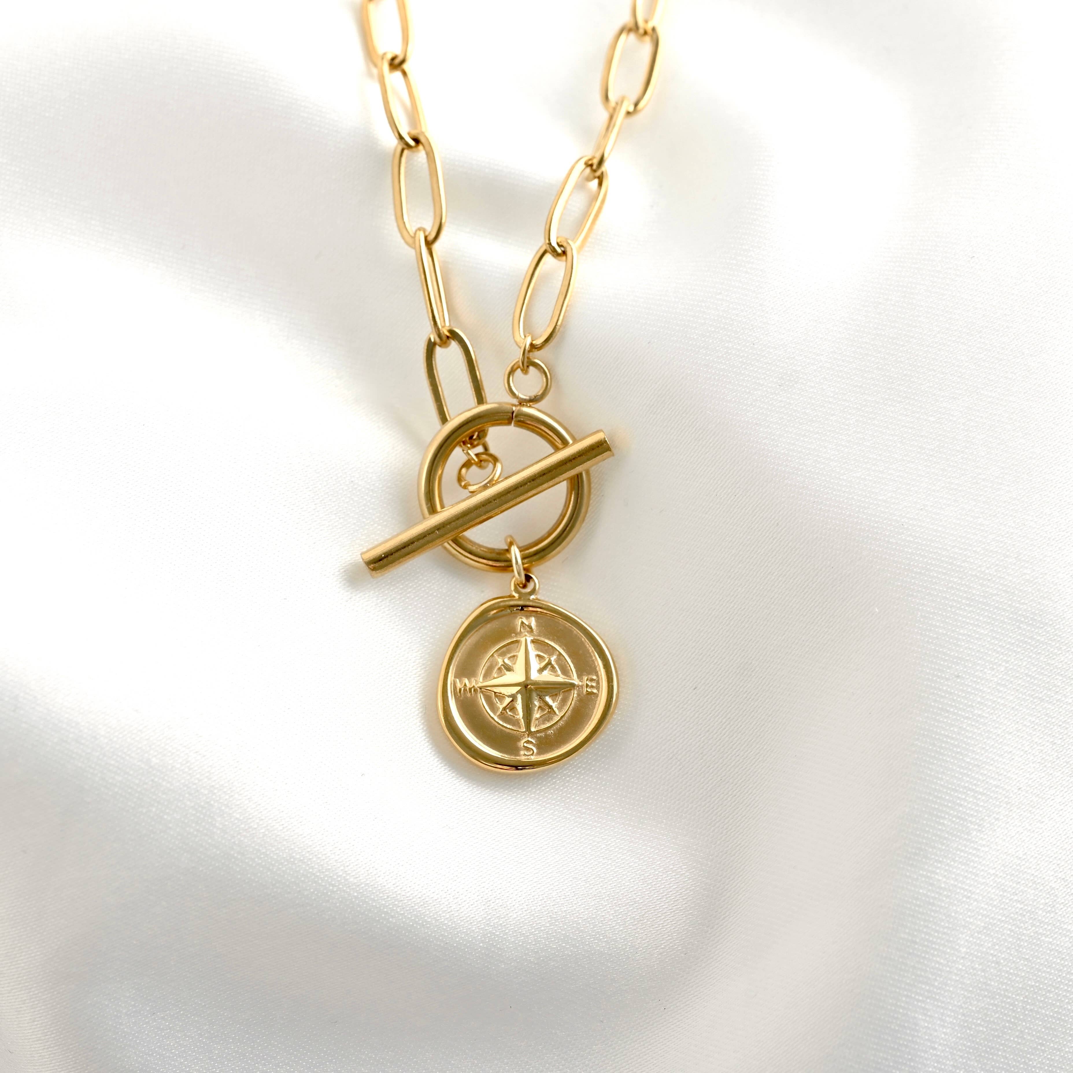Paperclip Compass Necklace