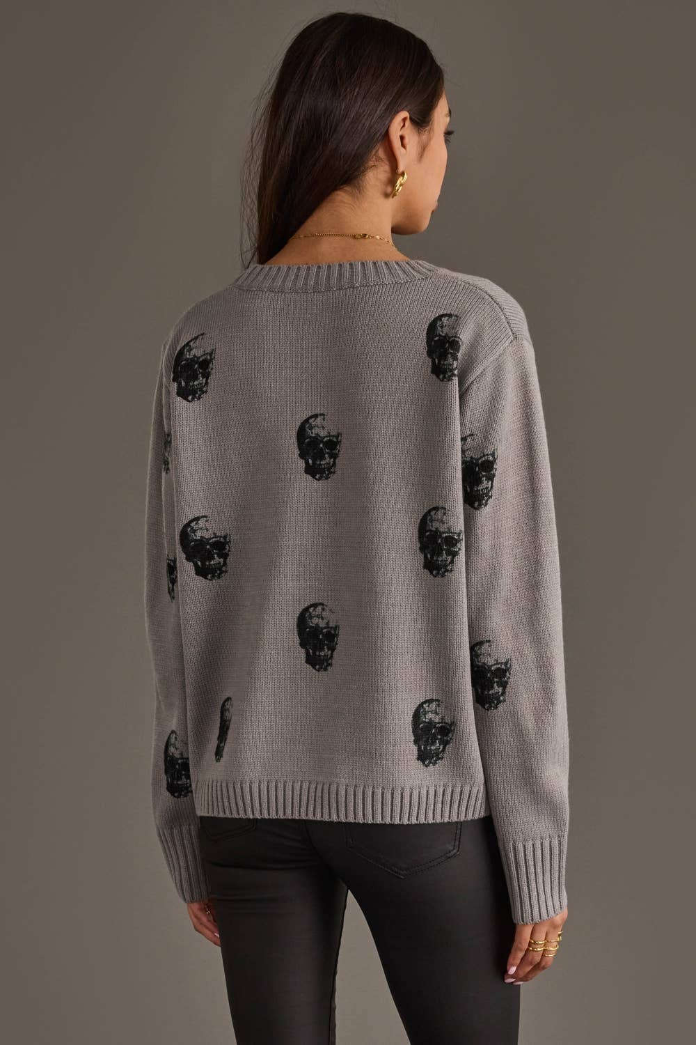 Gray Skull Sweater