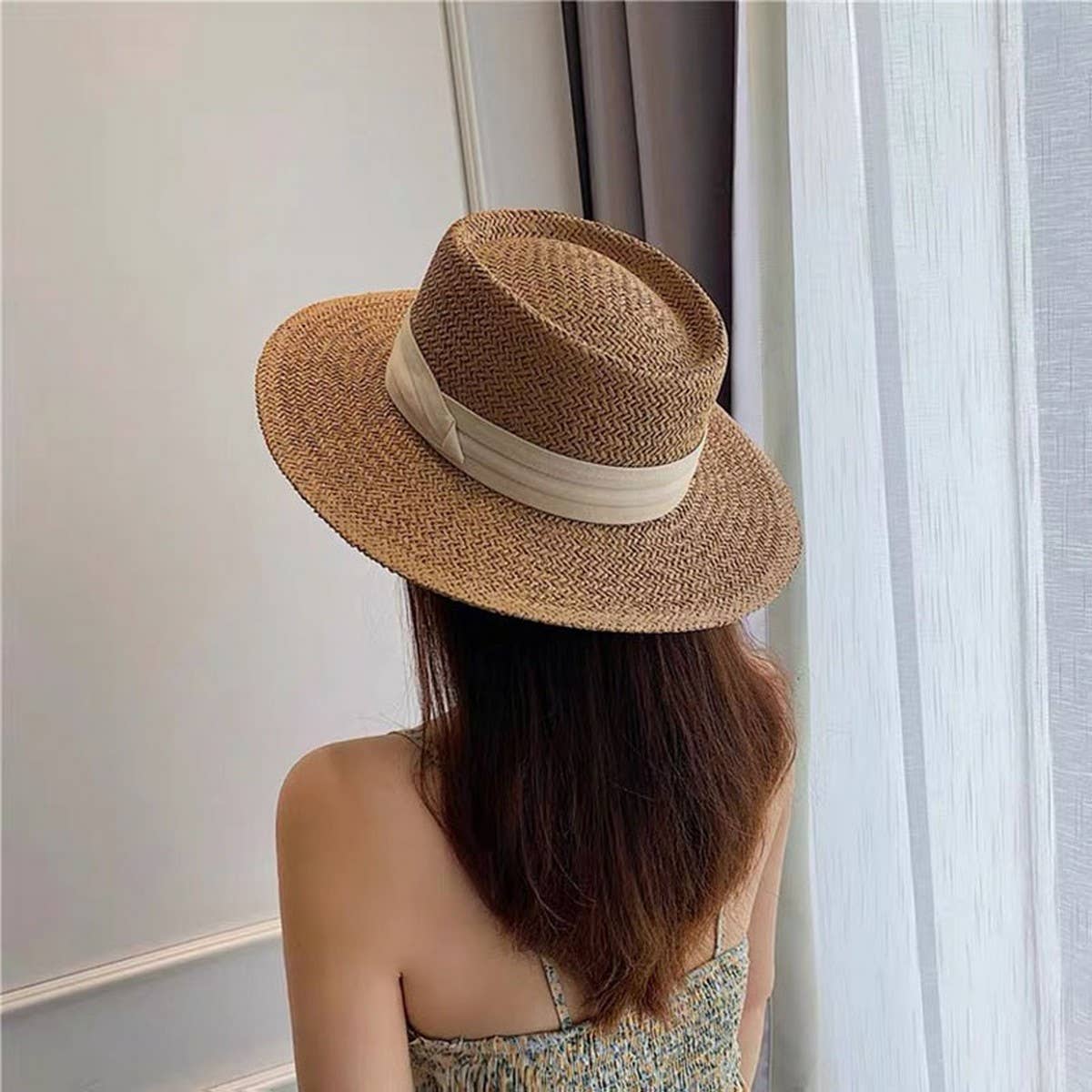 BEACH VACATION SUN FEDORA STRAW HATS FOR WOMEN