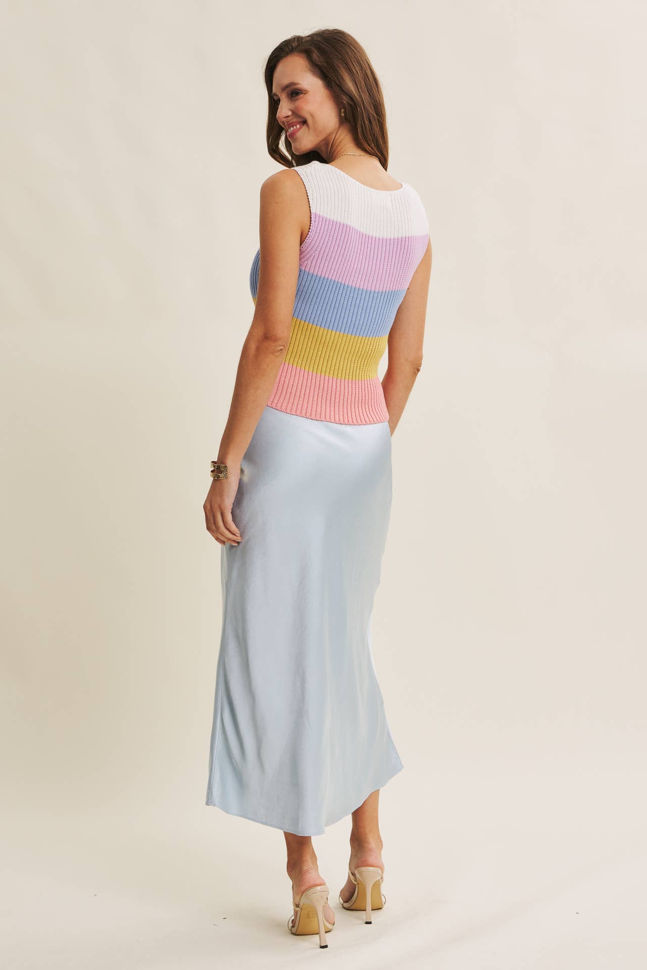 MOONLIT THICK HIGH QUALITY SILKY SATIN BIAS CUT MAXI SKIRT: DUSTY MAUVE / S