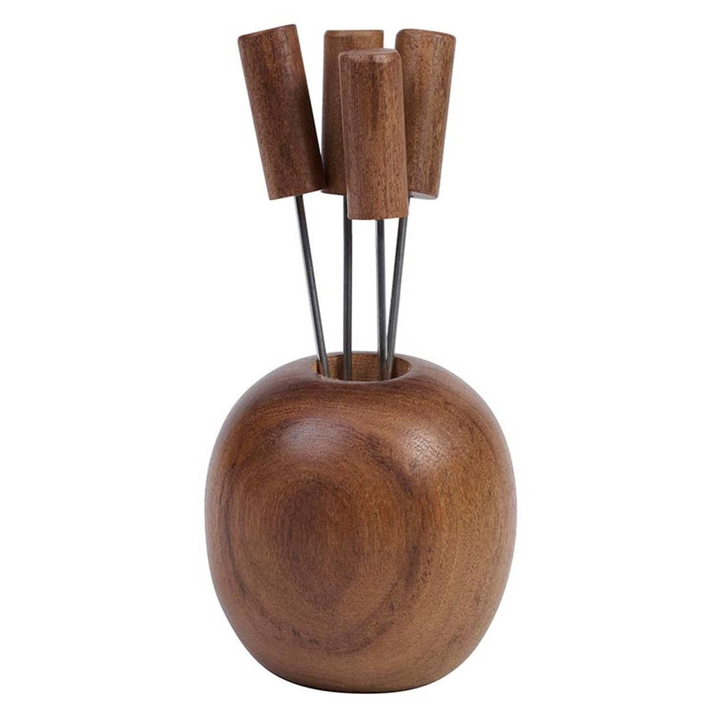 Charcuterie Appetizer Picks - Set of 4: Hand Wash Only / Acacia Wood, Stainless steel