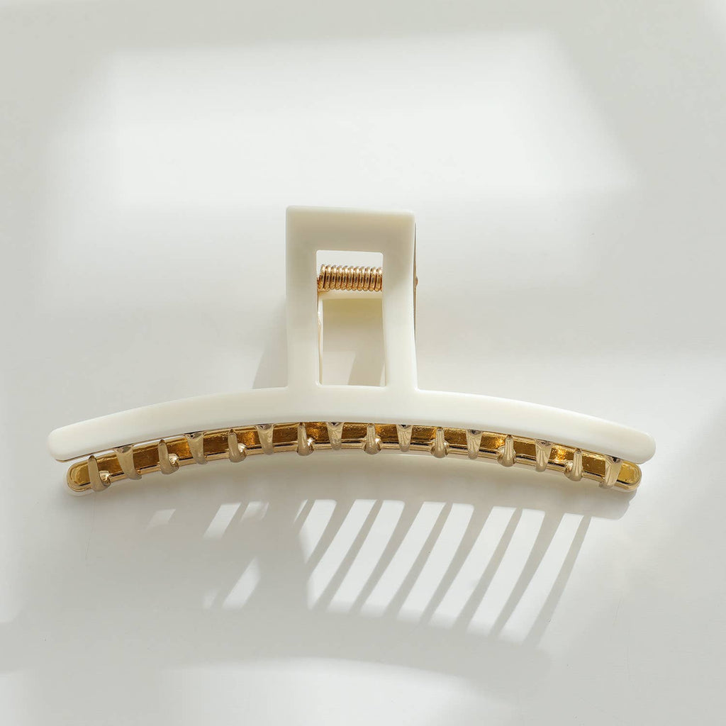Vera White/Gold Metal Assorted Claw Clips