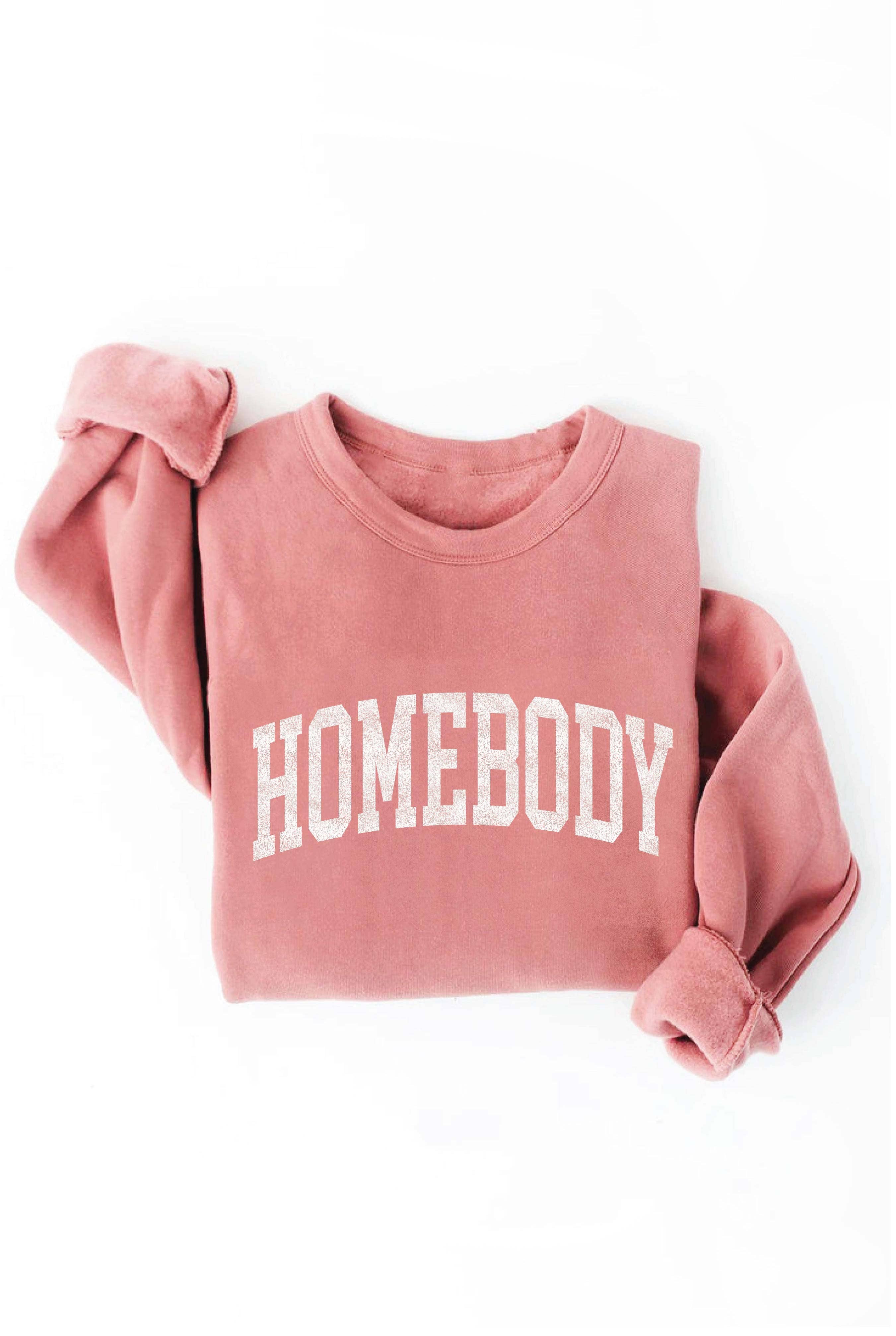 HOMEBODY Graphic Sweatshirt: ROSE / M