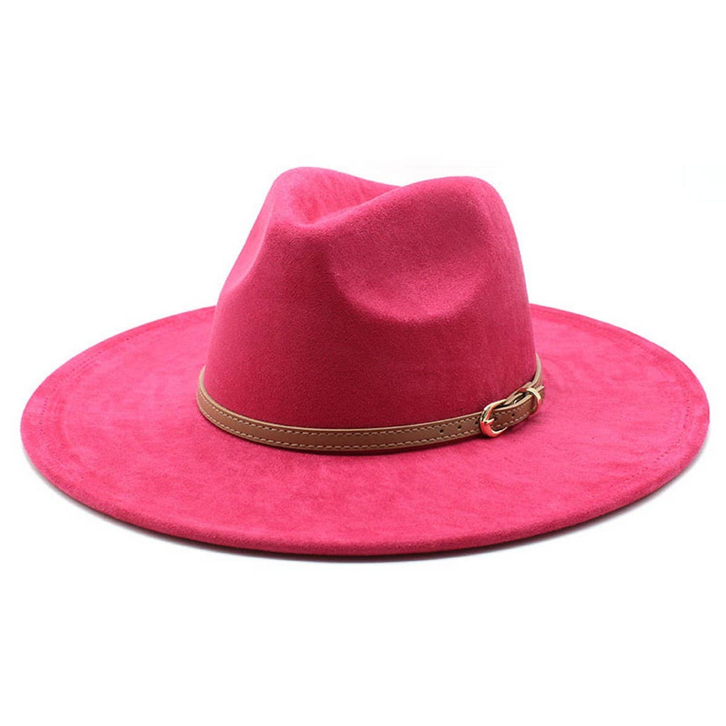 SUEDE HAT FLAT BRIM HAT FLAT BRIM GENTLEMAN HAT_CWAH2527: Beige / (OS) 1
