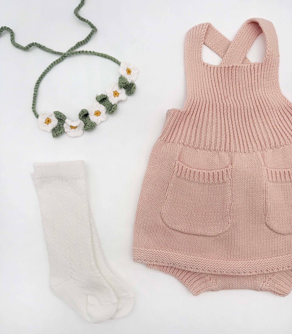 Olivia Knitted Dress 4pc Set: NB