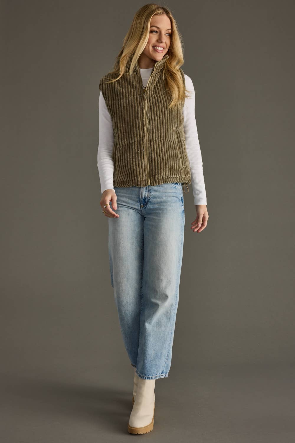 Olive Corduroy Vest