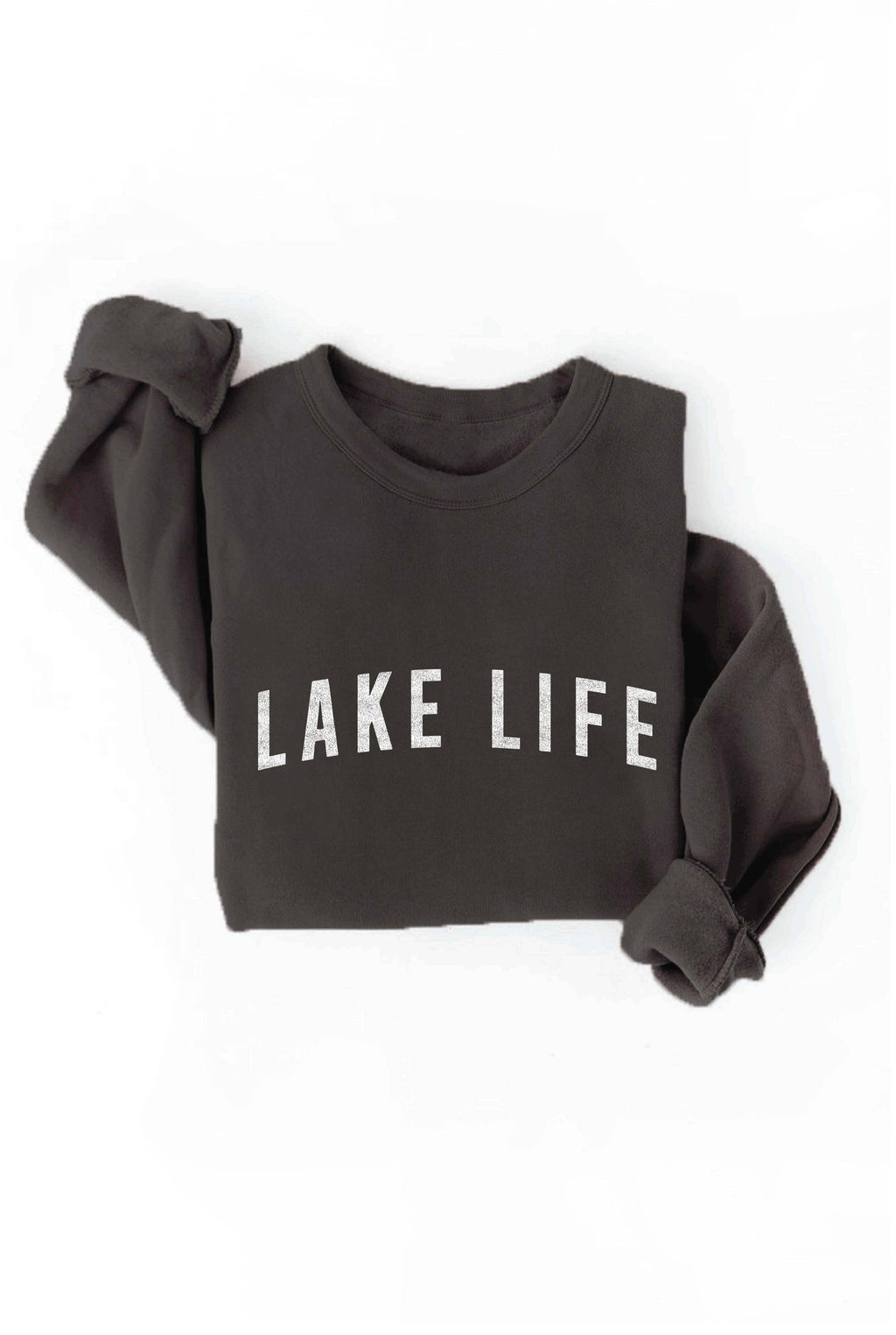 LAKE LIFE Graphic Sweatshirt: TAN / M
