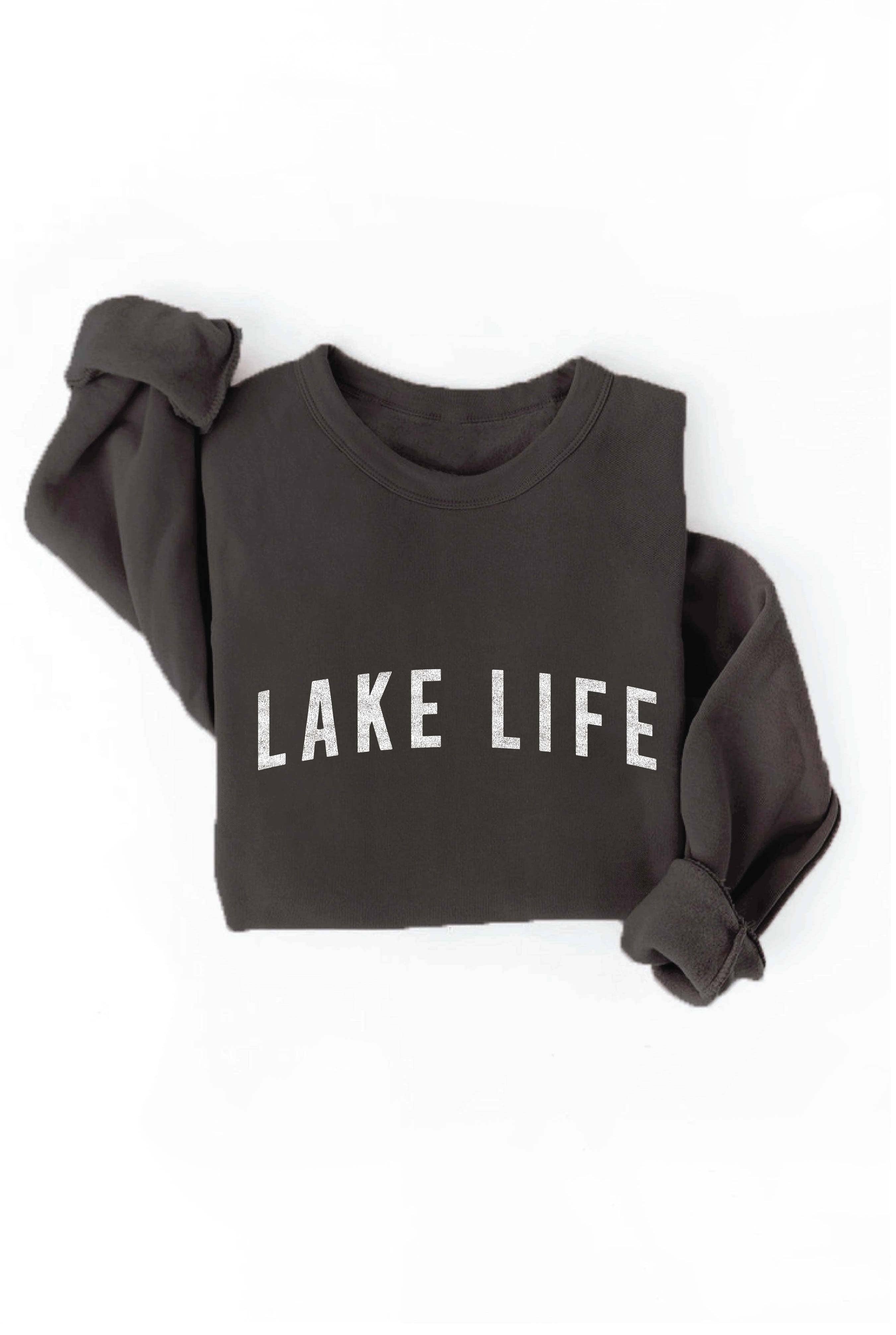 LAKE LIFE Graphic Sweatshirt: TAN / M