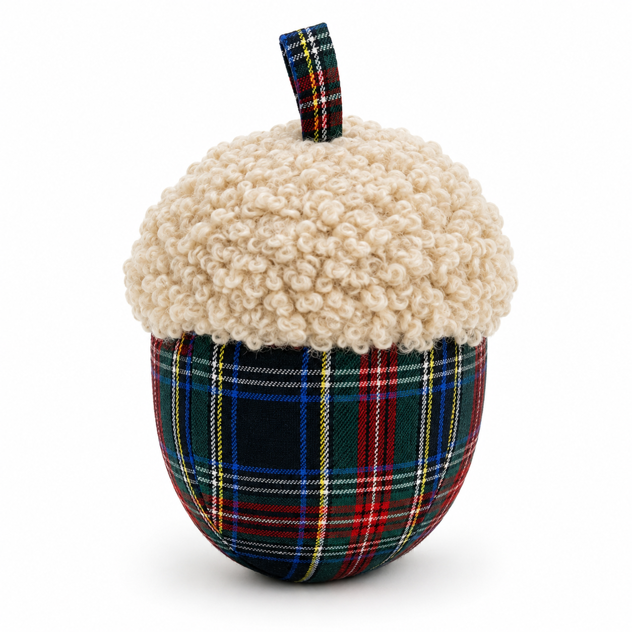 Green Plaid Acorn Filled Throw Pillow - 6"x9"