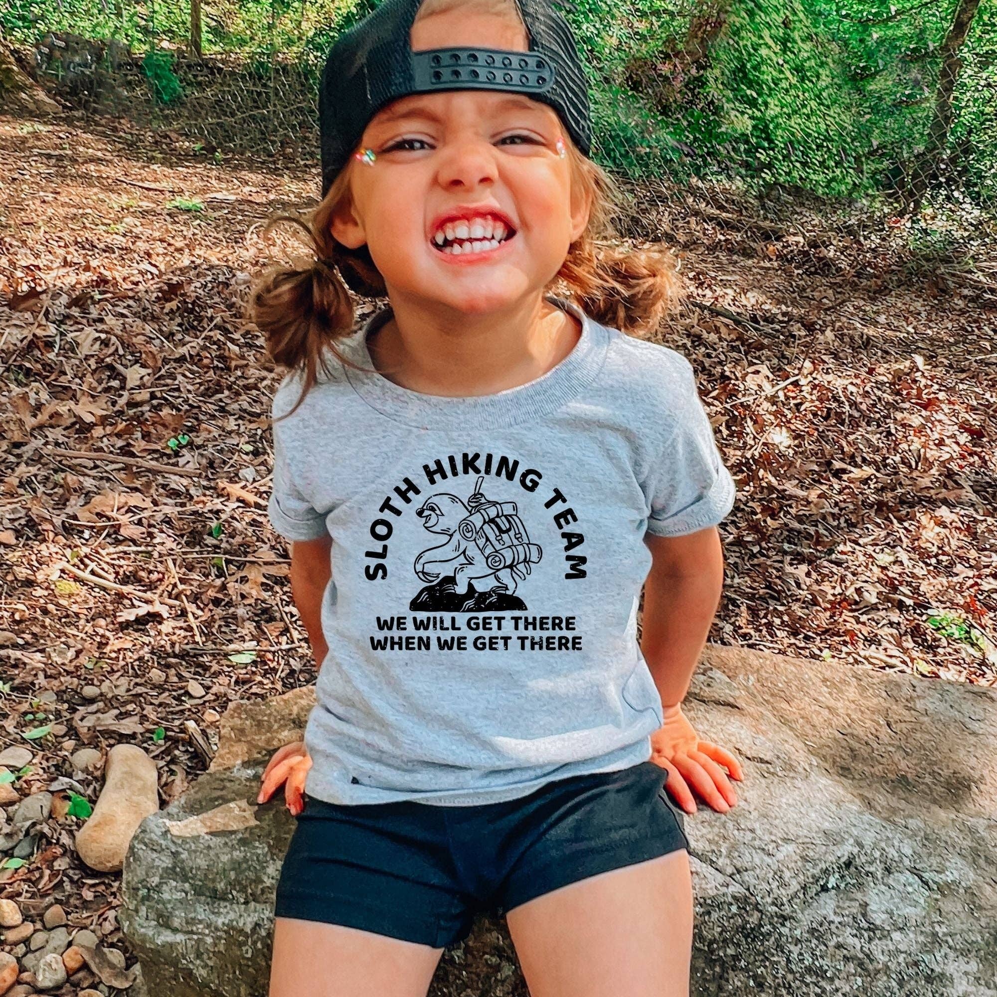 Toddler T-Shirt - Sloth Hiking Team - : Blue / 5T