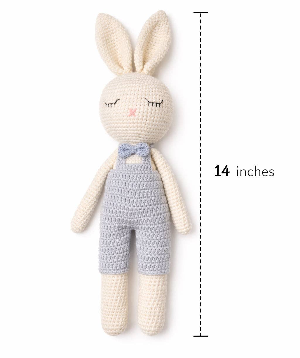 Sleepy Crochet Bunny Doll Standing Ears: Cream bunny Doll