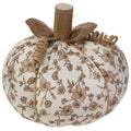 6.25" Dia Umber Floral Plush Pumpkin Fall