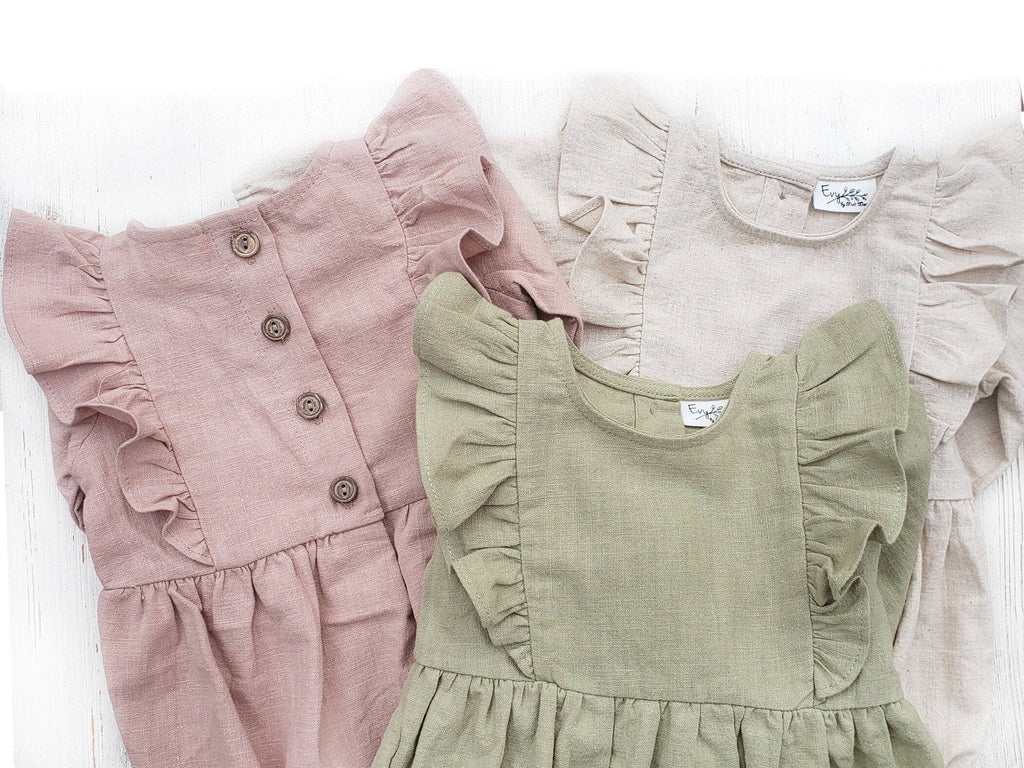 Gabriella Sleeveless Romper 3pc Set: Blush pink / 18-24 months