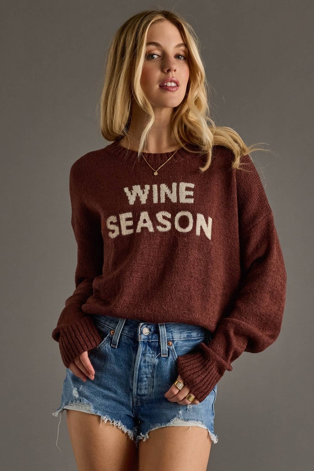 Burgundy Wine Season Lightweight Sweater