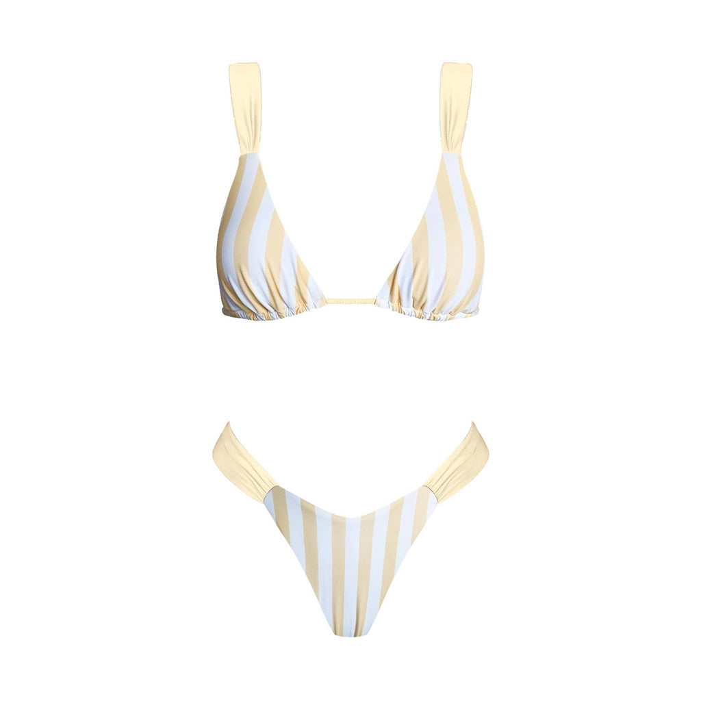 Summer Romance Bikini Set: YELLOWSTRIPE / S-M-L(3-2-1)