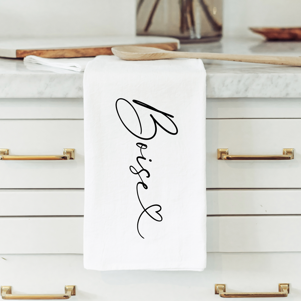 Custom City Love Tea Towel: White